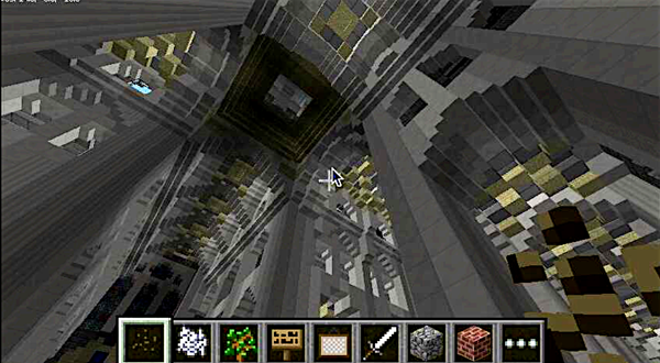 view up in to lantern tower from floor level